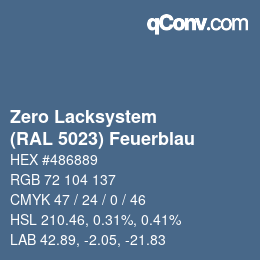 Farbcode: Zero Lacksystem - (RAL 5023) Feuerblau | qconv.com