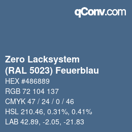 カラーコード: Zero Lacksystem - (RAL 5023) Feuerblau | qconv.com