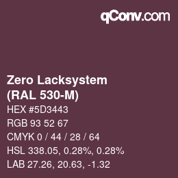 カラーコード: Zero Lacksystem - (RAL 530-M) | qconv.com
