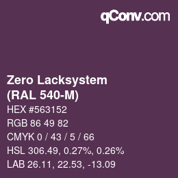 Color code: Zero Lacksystem - (RAL 540-M) | qconv.com