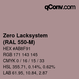 Color code: Zero Lacksystem - (RAL 550-M) | qconv.com