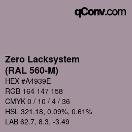 Código de color: Zero Lacksystem - (RAL 560-M) | qconv.com