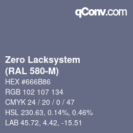 Color code: Zero Lacksystem - (RAL 580-M) | qconv.com