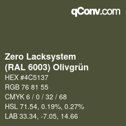 Code couleur: Zero Lacksystem - (RAL 6003) Olivgrün | qconv.com