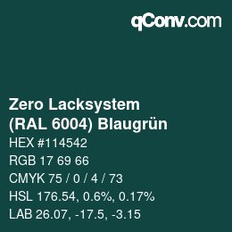 Color code: Zero Lacksystem - (RAL 6004) Blaugrün | qconv.com