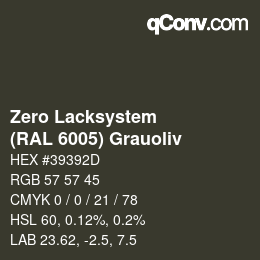 Code couleur: Zero Lacksystem - (RAL 6005) Grauoliv | qconv.com