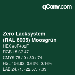 Color code: Zero Lacksystem - (RAL 6005) Moosgrün | qconv.com