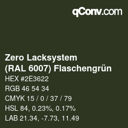 Code couleur: Zero Lacksystem - (RAL 6007) Flaschengrün | qconv.com