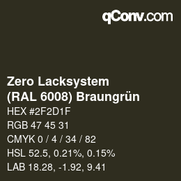 Código de color: Zero Lacksystem - (RAL 6008) Braungrün | qconv.com