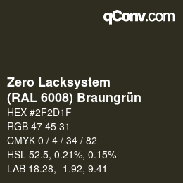 Code couleur: Zero Lacksystem - (RAL 6008) Braungrün | qconv.com