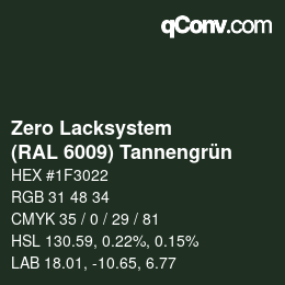 Color code: Zero Lacksystem - (RAL 6009) Tannengrün | qconv.com