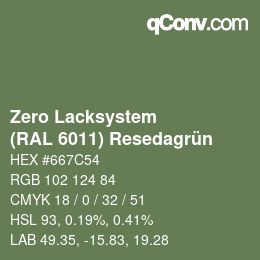 カラーコード: Zero Lacksystem - (RAL 6011) Resedagrün | qconv.com