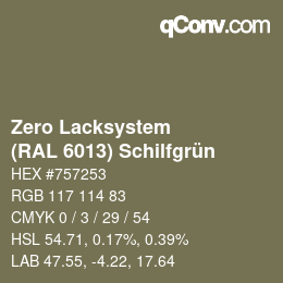 Code couleur: Zero Lacksystem - (RAL 6013) Schilfgrün | qconv.com