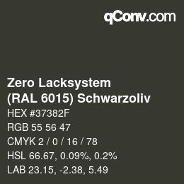 Code couleur: Zero Lacksystem - (RAL 6015) Schwarzoliv | qconv.com