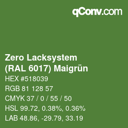 Código de color: Zero Lacksystem - (RAL 6017) Maigrün | qconv.com