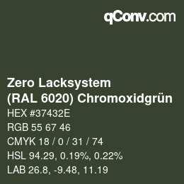 Farbcode: Zero Lacksystem - (RAL 6020) Chromoxidgrün | qconv.com