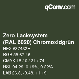 Color code: Zero Lacksystem - (RAL 6020) Chromoxidgrün | qconv.com