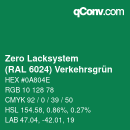 Farbcode: Zero Lacksystem - (RAL 6024) Verkehrsgrün | qconv.com