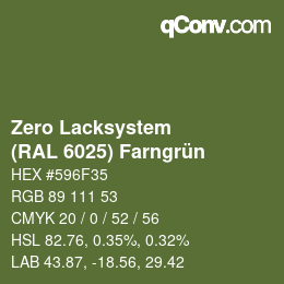 Color code: Zero Lacksystem - (RAL 6025) Farngrün | qconv.com