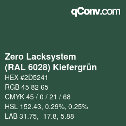 Farbcode: Zero Lacksystem - (RAL 6028) Kiefergrün | qconv.com