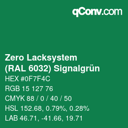Color code: Zero Lacksystem - (RAL 6032) Signalgrün | qconv.com