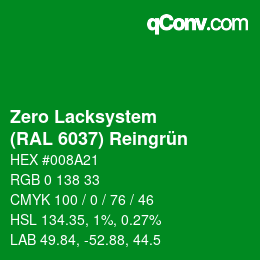 Farbcode: Zero Lacksystem - (RAL 6037) Reingrün | qconv.com