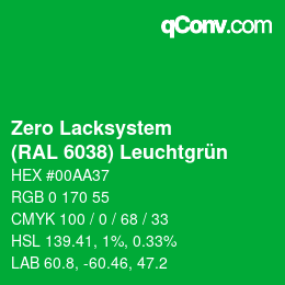 Farbcode: Zero Lacksystem - (RAL 6038) Leuchtgrün | qconv.com