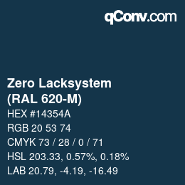 Color code: Zero Lacksystem - (RAL 620-M) | qconv.com