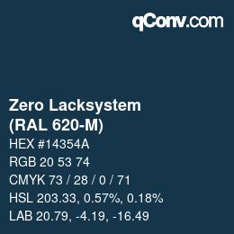 Color code: Zero Lacksystem - (RAL 620-M) | qconv.com