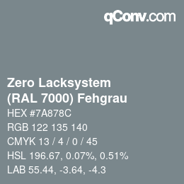 Color code: Zero Lacksystem - (RAL 7000) Fehgrau | qconv.com