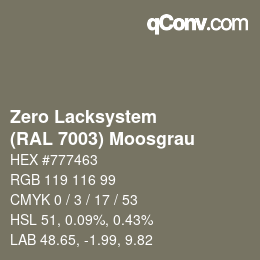 Color code: Zero Lacksystem - (RAL 7003) Moosgrau | qconv.com