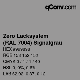 Code couleur: Zero Lacksystem - (RAL 7004) Signalgrau | qconv.com
