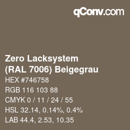 Color code: Zero Lacksystem - (RAL 7006) Beigegrau | qconv.com