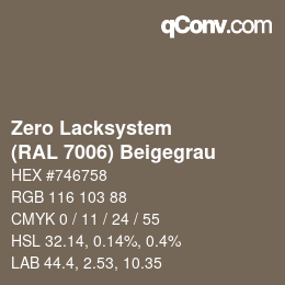 Color code: Zero Lacksystem - (RAL 7006) Beigegrau | qconv.com