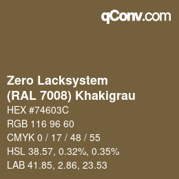 カラーコード: Zero Lacksystem - (RAL 7008) Khakigrau | qconv.com