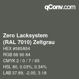 Code couleur: Zero Lacksystem - (RAL 7010) Zeltgrau | qconv.com