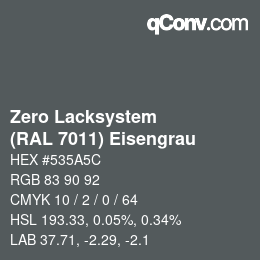 Farbcode: Zero Lacksystem - (RAL 7011) Eisengrau | qconv.com