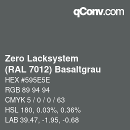 Código de color: Zero Lacksystem - (RAL 7012) Basaltgrau | qconv.com