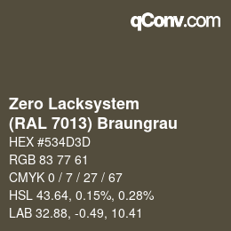 Farbcode: Zero Lacksystem - (RAL 7013) Braungrau | qconv.com