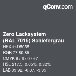 Código de color: Zero Lacksystem - (RAL 7015) Schiefergrau | qconv.com