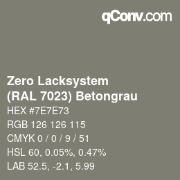 Color code: Zero Lacksystem - (RAL 7023) Betongrau | qconv.com