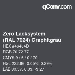 Farbcode: Zero Lacksystem - (RAL 7024) Graphitgrau | qconv.com