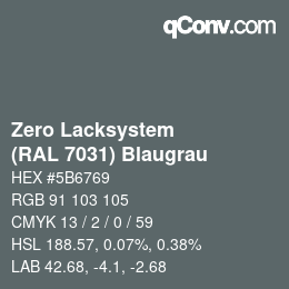 カラーコード: Zero Lacksystem - (RAL 7031) Blaugrau | qconv.com