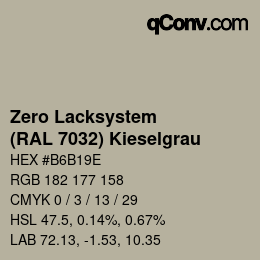 Code couleur: Zero Lacksystem - (RAL 7032) Kieselgrau | qconv.com