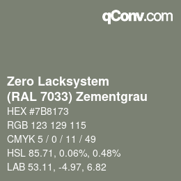 Código de color: Zero Lacksystem - (RAL 7033) Zementgrau | qconv.com