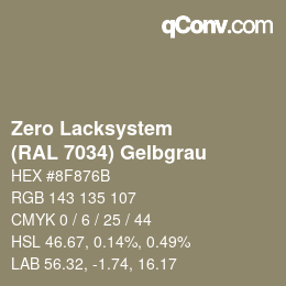 Farbcode: Zero Lacksystem - (RAL 7034) Gelbgrau | qconv.com