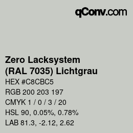 Farbcode: Zero Lacksystem - (RAL 7035) Lichtgrau | qconv.com