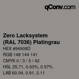 Color code: Zero Lacksystem - (RAL 7036) Platingrau | qconv.com