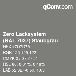 Color code: Zero Lacksystem - (RAL 7037) Staubgrau | qconv.com