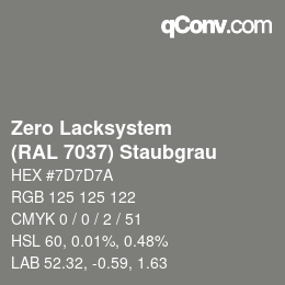 Code couleur: Zero Lacksystem - (RAL 7037) Staubgrau | qconv.com